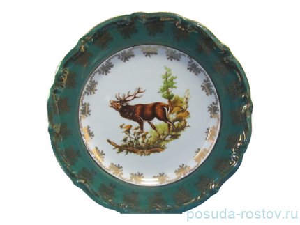 Тарелка 25 см 1шт &quot;Мария-Тереза /Охота зелёная 2&quot; / 111456