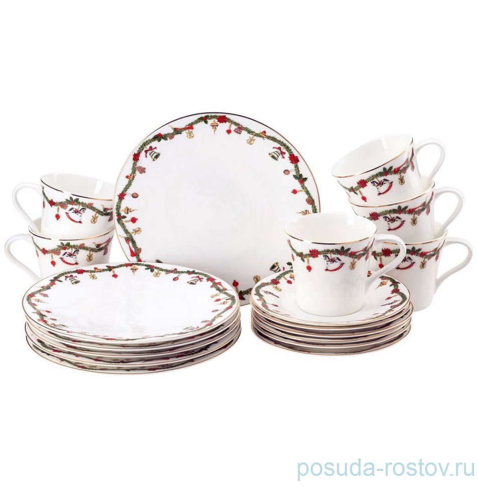 Чайный набор на 6 персон 18 предметов "Christmas" / 375277