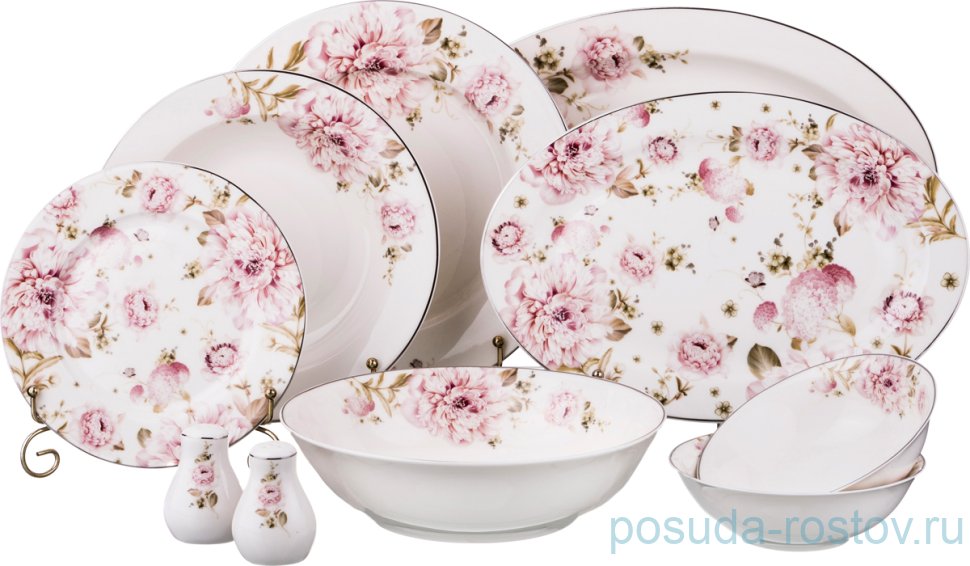 Столовый сервиз на 6 персон 25 предметов (без супника) "Пионы" / 186226 Столовый сервиз на 6 персон 25 предметов (без супника) "Пионы" / 186226