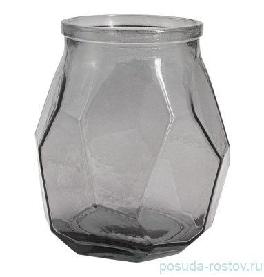 Ваза для цветов 19 см серая "origami" / 303145