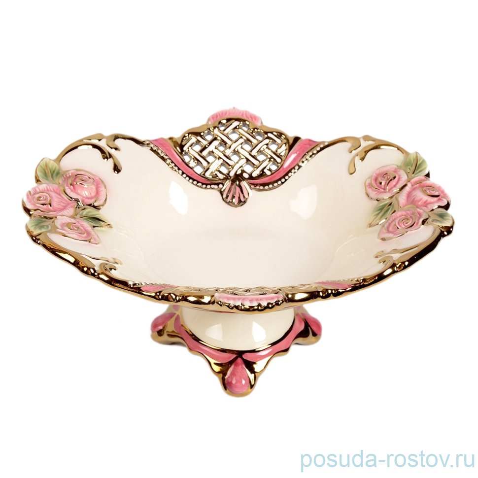 Фруктовница овальная н/н "Розы розовые /Royal Classics" 12 / 150998