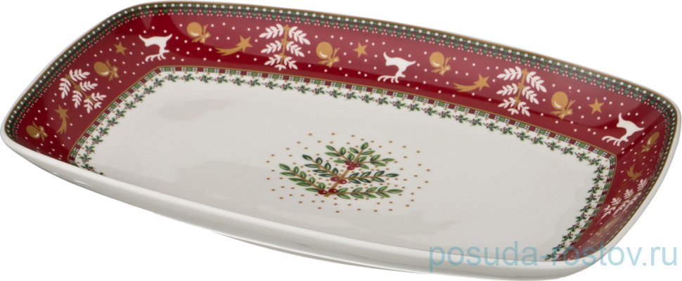 Блюдо 30 х 19 см прямоугольное "christmas collection /красная" / 192378