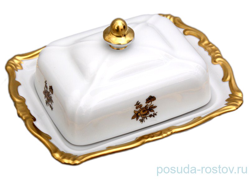 Масленка 250 г Weimar Porzellan "Роза золотая /золото" / 071676 Масленка 250 г Weimar Porzellan "Роза золотая /золото" / 071676