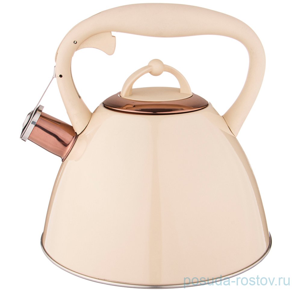 Чайник 2,7 л со свистком термоаккумулирующее дно индукция "латте" / 268660