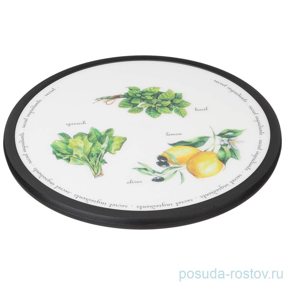 Тортница 31 х 4 см вращающаяся "Секретные ингредиенты" / 272793 Тортница 31 х 4 см вращающаяся "Секретные ингредиенты" / 272793