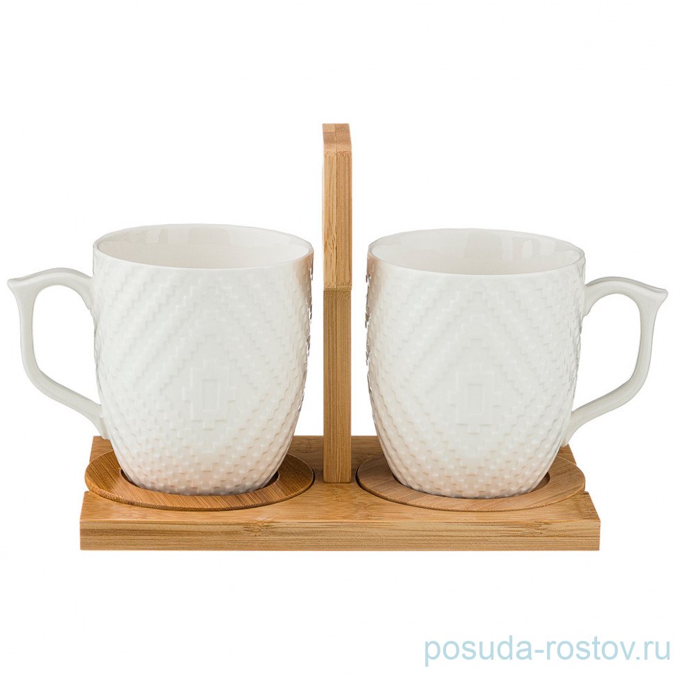 Набор кружек 380 мл 2 шт на подставке "Native" / 209658