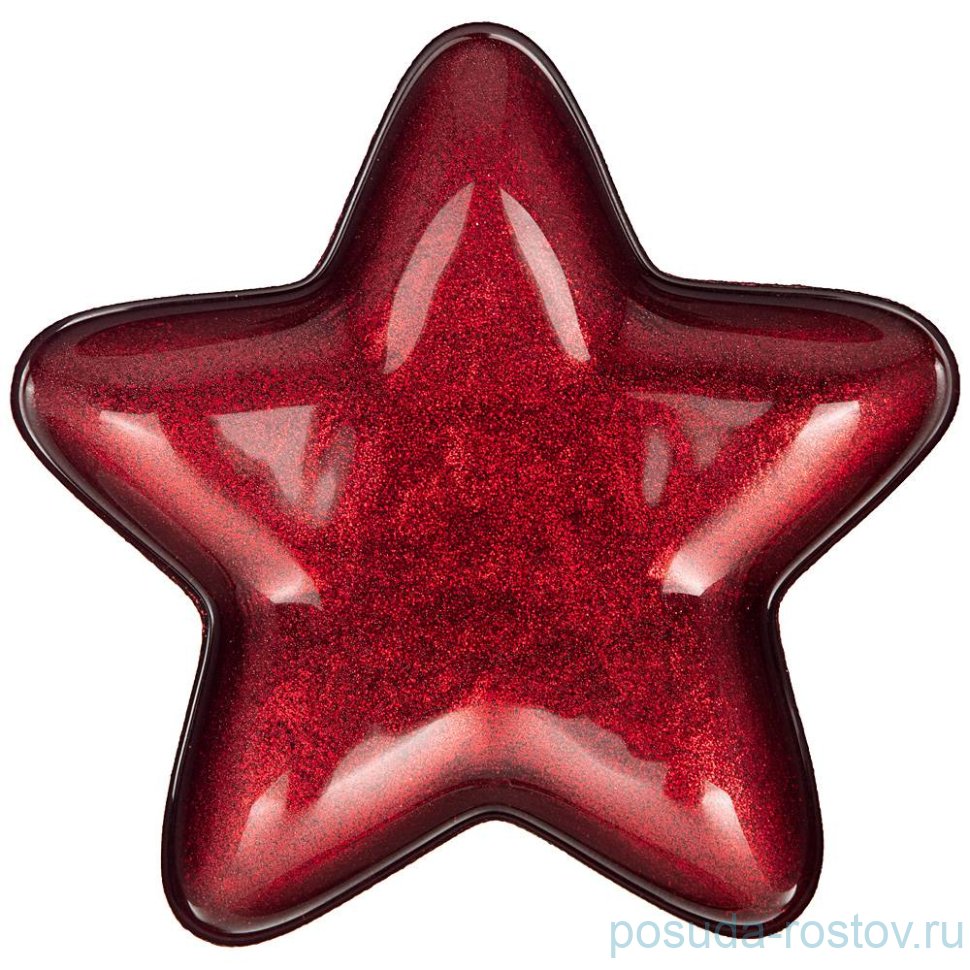 Блюдо 17 х 17 см Звезда "Star red shiny" / 226070