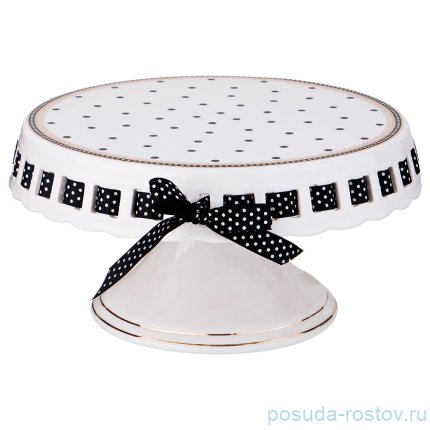 Тортница 25 см н/н &quot;Горох /Чёрная окантовка&quot; / 189732
