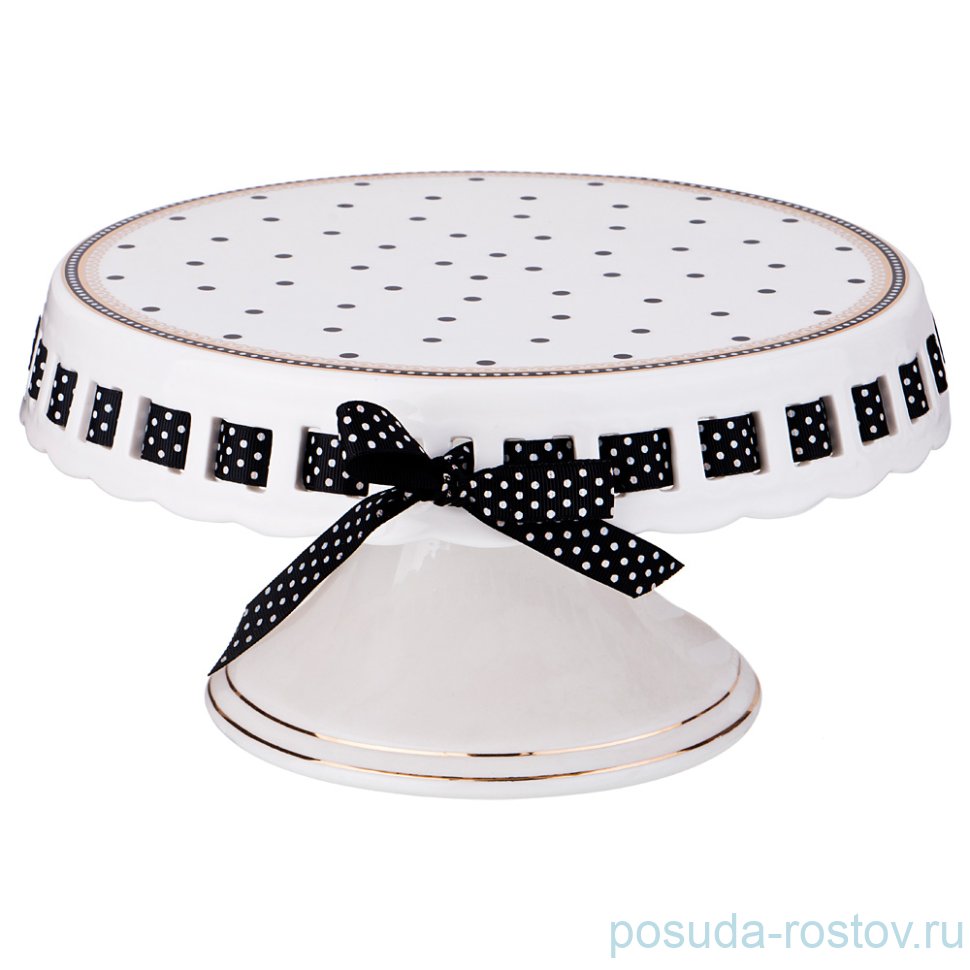 Тортница 25 см н/н "Горох /Чёрная окантовка" / 189732 Тортница 25 см н/н "Горох /Чёрная окантовка" / 189732