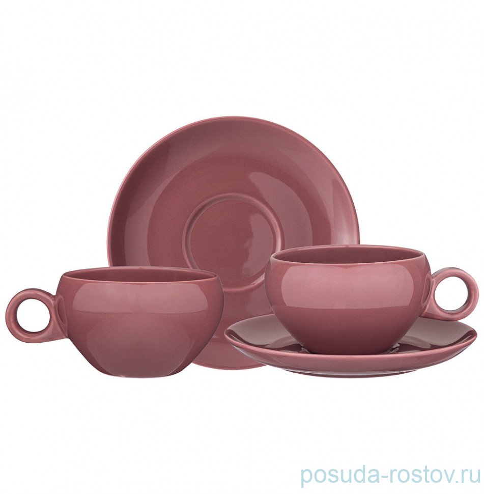 Набор чайных пар 290 мл 2 шт "Fusion /Брусничный" / 236749 Набор чайных пар 290 мл 2 шт "Fusion /Брусничный" / 236749