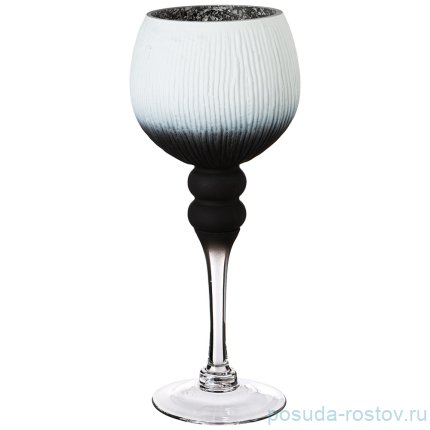 Подсвечник 10 х 30 см бело-чёрный / 268344