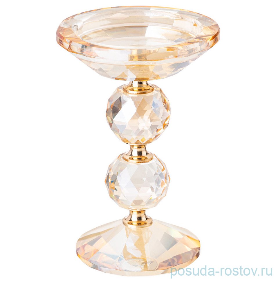 Подсвечник на 1 свечу 10 х 15,5 см янтарный / 341138 Подсвечник на 1 свечу 10 х 15,5 см янтарный / 341138