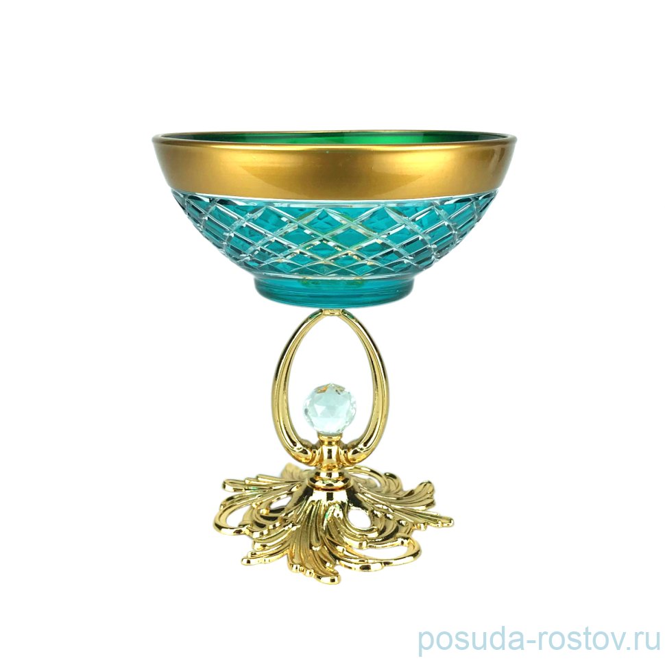 Креманка 15 х 12 см н/н бирюза "Agua /золото" / 246991 Креманка 15 х 12 см н/н бирюза "Agua /золото" / 246991