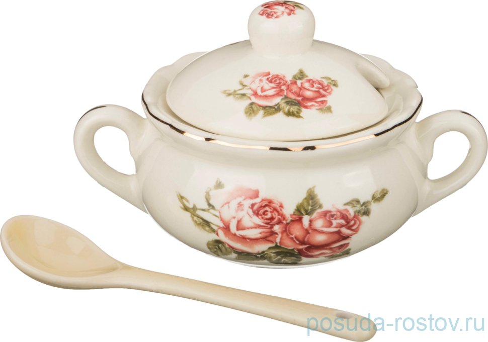 Банка для специй 75 мл с ложкой "корейская роза" / 192933 Банка для специй 75 мл с ложкой "корейская роза" / 192933