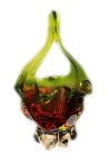 Корзинка 24 см "Прозрачно-Розово-Зелёная" / 029937