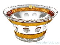 Ваза для фруктов 25,5 см &quot;Хрусталь с золотом&quot; шлифованный / 033501