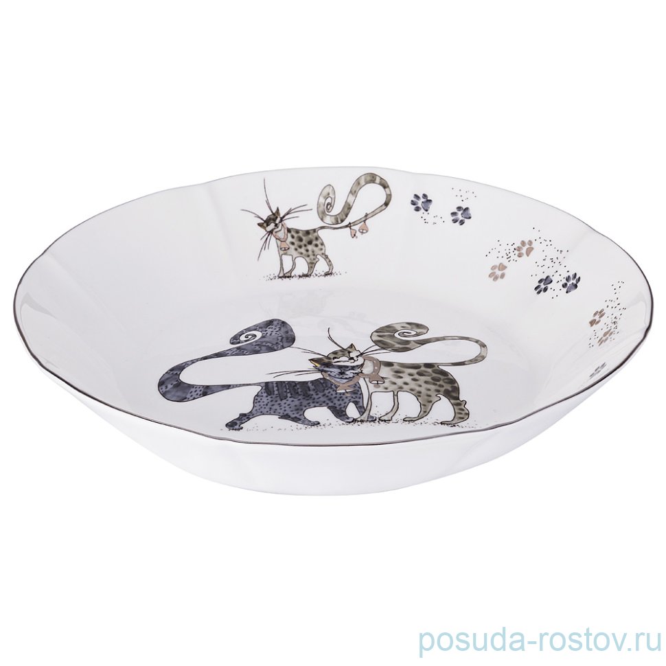 Тарелка 20 см глубокая "Котики" / 189261