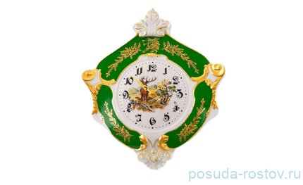 Часы 27 см настенные гербовые &quot;Мэри-Энн /Охота зелёная&quot; / 157778