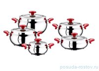 Набор посуды 10 предметов (16, 20, 22, 24,28 см) стеклянные крышки &quot;BALL-SHAPED MODEL&quot; / 296009