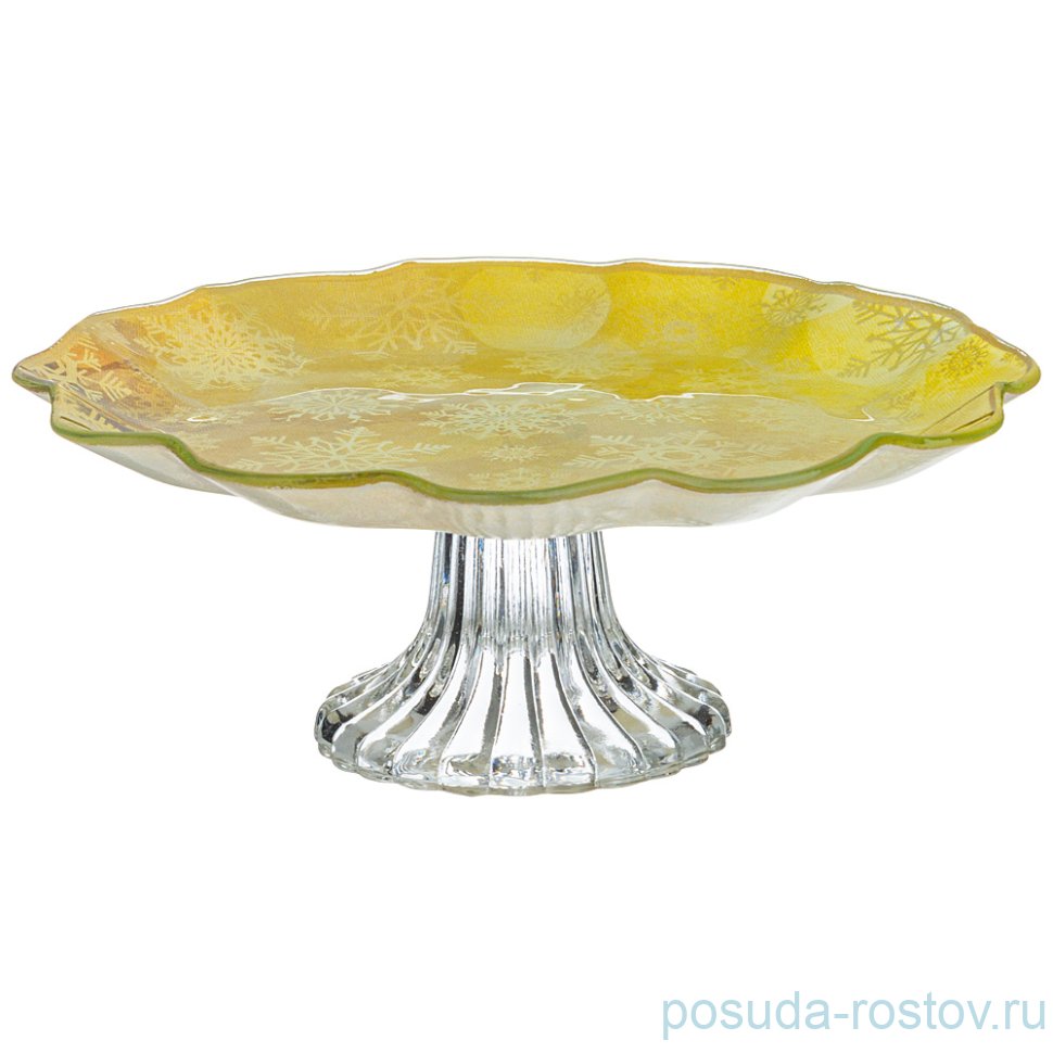 Тортница 25 см н/н жёлтая "Новогодний калейдоскоп /Снежинки" / 268486 Тортница 25 см н/н жёлтая "Новогодний калейдоскоп /Снежинки" / 268486