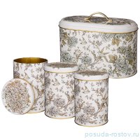 Хлебница 17,8 х 33,8 х 20 см + банки для сыпучих продуктов 10,5 х 15 см 3 шт &quot;Royal garden&quot; / 255918