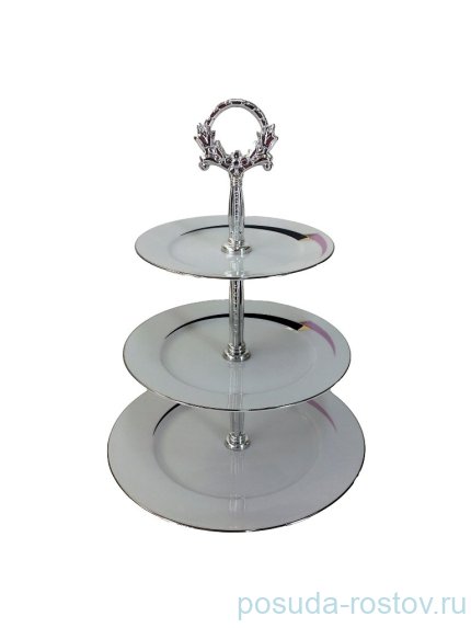 Этажерка 3-х ярусная &quot;Сильвия /Сиренево-чёрная стрела&quot; / 232115