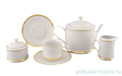 Чайный сервиз на 6 персон 15 предметов &quot;Сабина /Золотая отводка&quot; / 159008