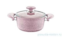 Кастрюля 20 х 10 см антипригарное покрытие 2,6 л розовая &quot;GRANITE SINGLES&quot; / 295709