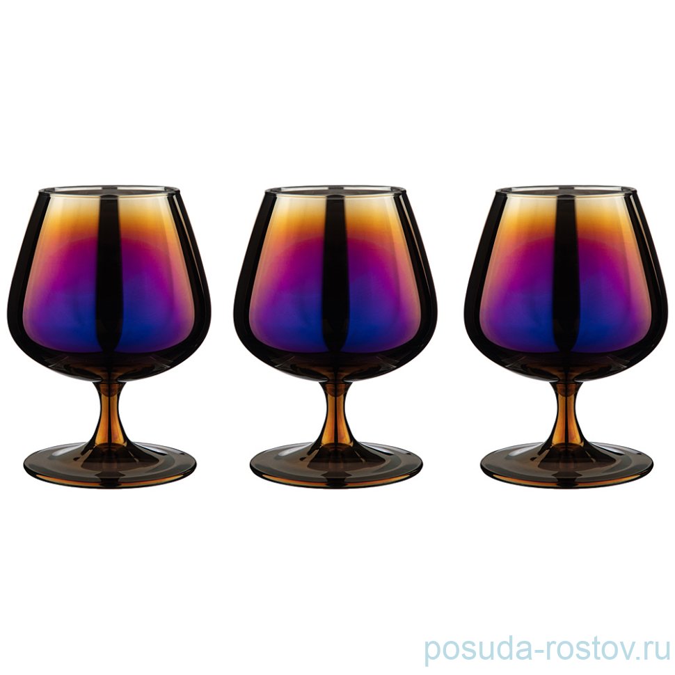 Бокалы для бренди 410 мл 3 шт "королевская фуксия" / 235178