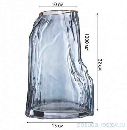 Ваза для цветов 15 х 10 х 22 см серая / 310628