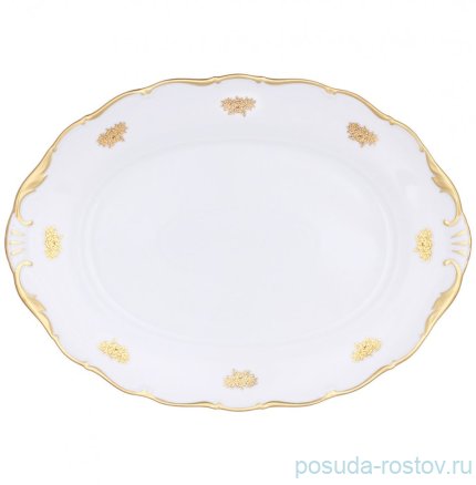 Блюдо 36 см овальное &quot;Аляска /Золотые розочки&quot; / 309886
