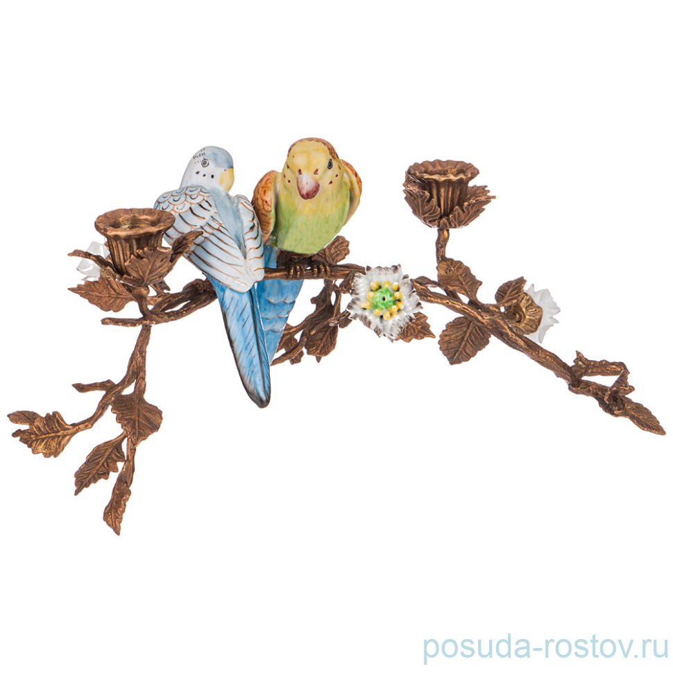 Подсвечник 38 х 20,5 х 13,5 см "Попугаи" / 270554 Подсвечник 38 х 20,5 х 13,5 см "Попугаи" / 270554