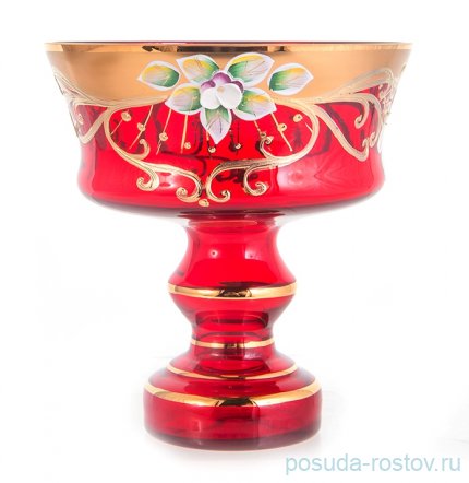 Ваза для конфет 13 см н/н &quot;Лепка красная&quot; / 155053