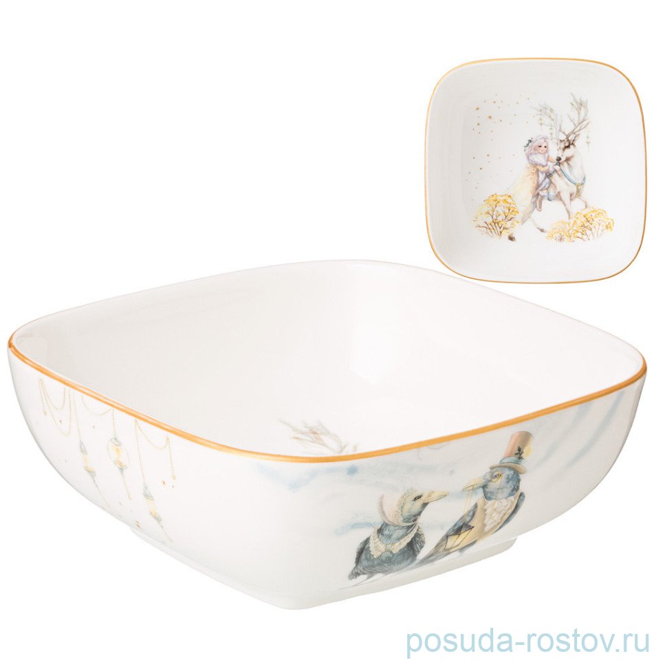 Салатник 15 х 5,5 см квадратный "Снежная королева" / 336304