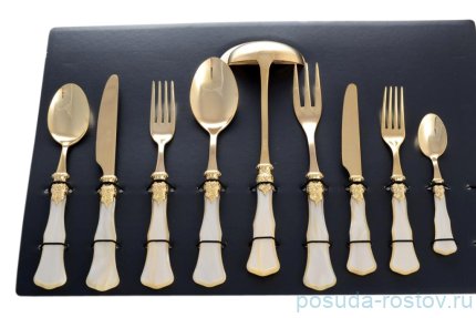 Столовые приборы 75 предметов на 12 персон &quot;D&amp;D /Женева&quot; цвет шампанско-жемчужный / 133303