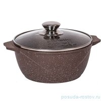 Кастрюля 20 х 8,6 см со стеклянной крышкой антипригарное покрытие 2 л &quot;Мечта /Гранит /Brown&quot; / 150641