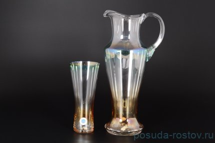 Набор для воды 7 предметов (кувшин + 6 стаканов) &quot;Иксовка /зеленая&quot; R-G / 118311