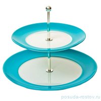 Этажерка 27 х 21 см 2-х ярусная голубая, белая внутри &quot;Вехтерсбах&quot; / 060579