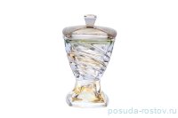Ваза для фруктов 24,5 см н/н с крышкой &quot;Фасет /Янтарно-зелёная&quot; / 133353