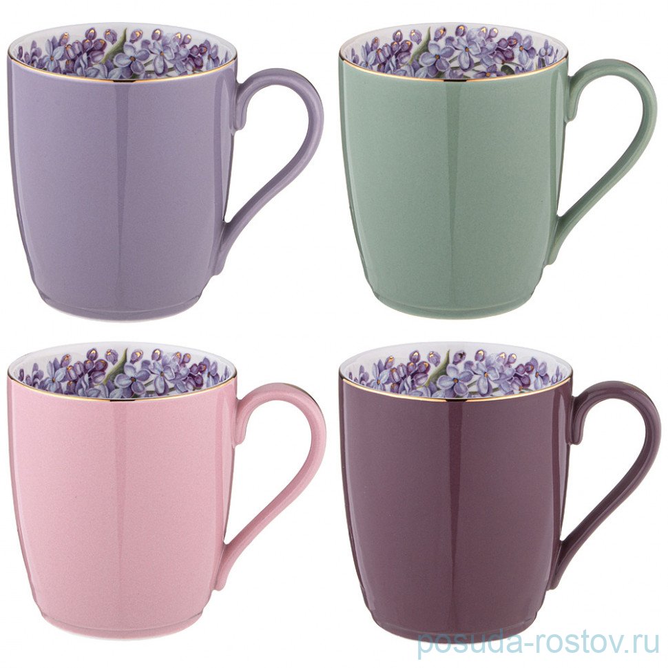 Набор кружек 300 мл 4 шт "Lilac" / 344044 Набор кружек 300 мл 4 шт "Lilac" / 344044
