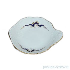 Розетка 13 см с ручкой "Бернадотт /Синие вензеля /золото" / 253903