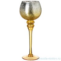Подсвечник 10 х 35 см янтарно-серебристый / 268354
