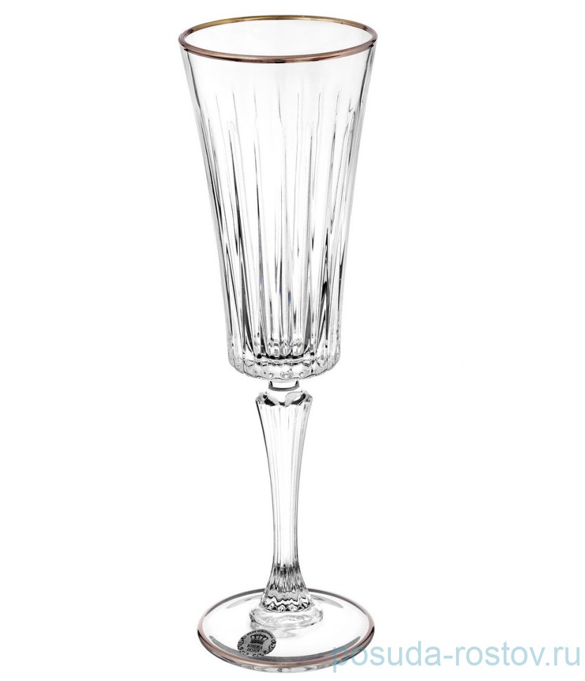 Бокалы для шампанского 210 мл 6 шт "Таймлесс /Отводка платина"  / 273885