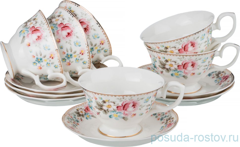Набор чайных пар 200 мл 6 шт "мадемуазель кики" / 192027