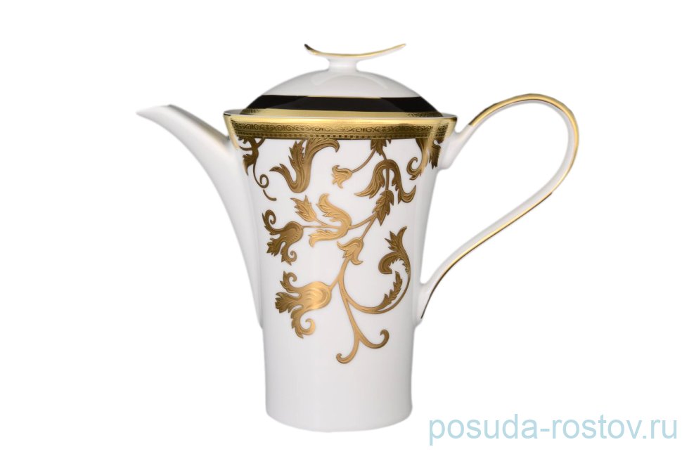 Кофейник 1,2 л Falkenporzellan "Тоска /Чёрная /Золотые цветы" / 066867 Кофейник 1,2 л Falkenporzellan "Тоска /Чёрная /Золотые цветы" / 066867