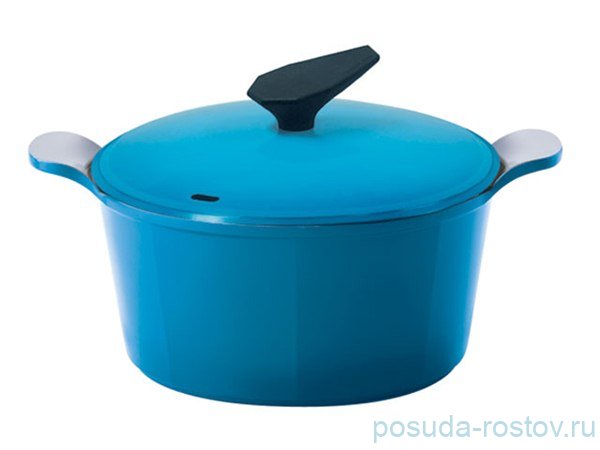 Кастрюля 24 см с крышкой "Фрайбест /Azure" голубая / 079667