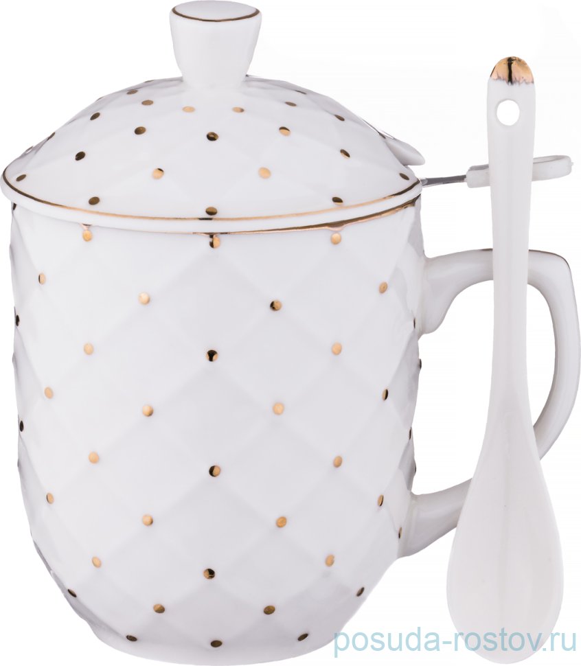 Кружка аварочная 300 мл с ложкой "Золотой горох" / 189653