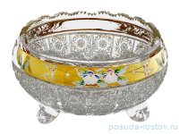 Ваза для конфет 12,8 см на 3-х ножках &quot;Хрусталь с золотом&quot; / 096533
