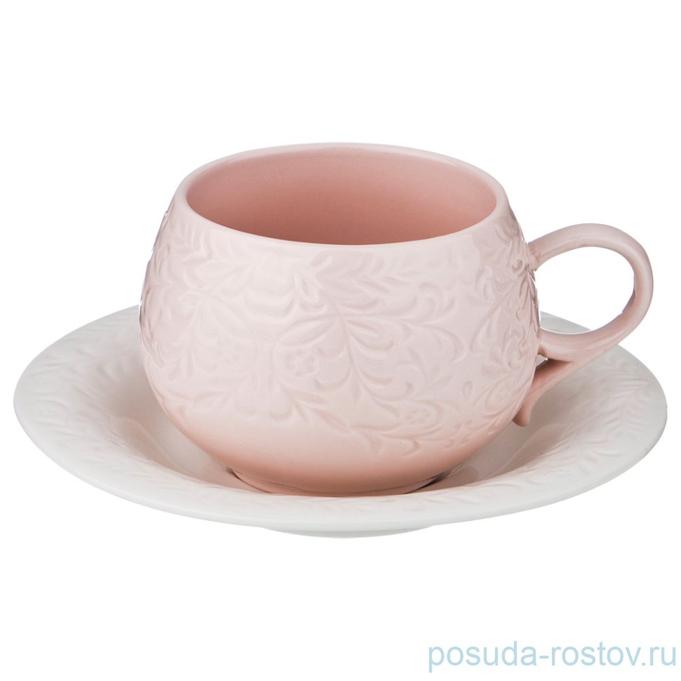 Чайная пара 200 мл 1 шт "розовый" / 190654