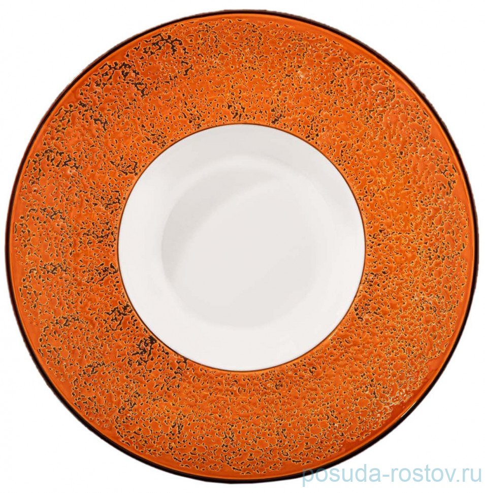Тарелка 20 см глубокая оранжевая "Splash" / 261819